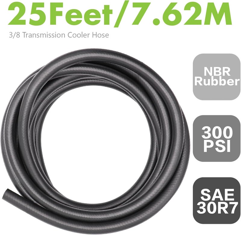 Jeemiter 3/8" ID Fuel Hose 25FT Complete Kit - Includes 10 Clamps for Small Engine, Automotive, Marine Use - SAE 30R7 Rated for Gas, Oil, Diesel - Image 2